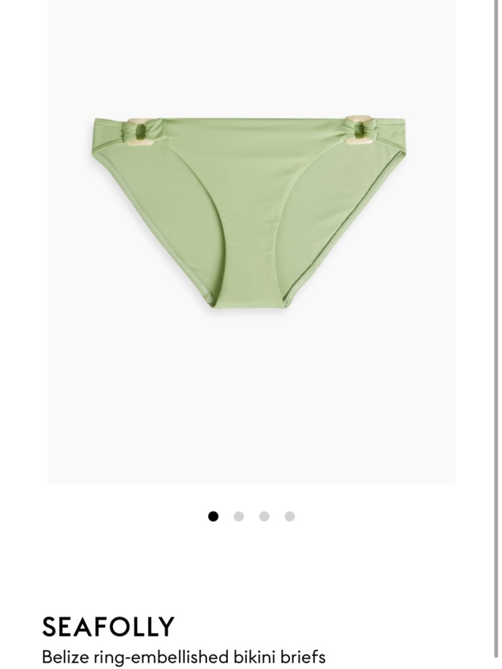 Seafolly Ring-Detail Bikini Briefs - Sage Green